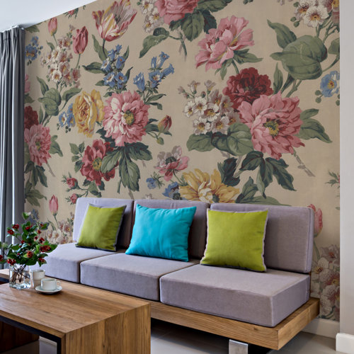 East Urban Home Floral Blooms 2.4m x 300cm Wallpaper Mural & Reviews Wayfair.co.uk